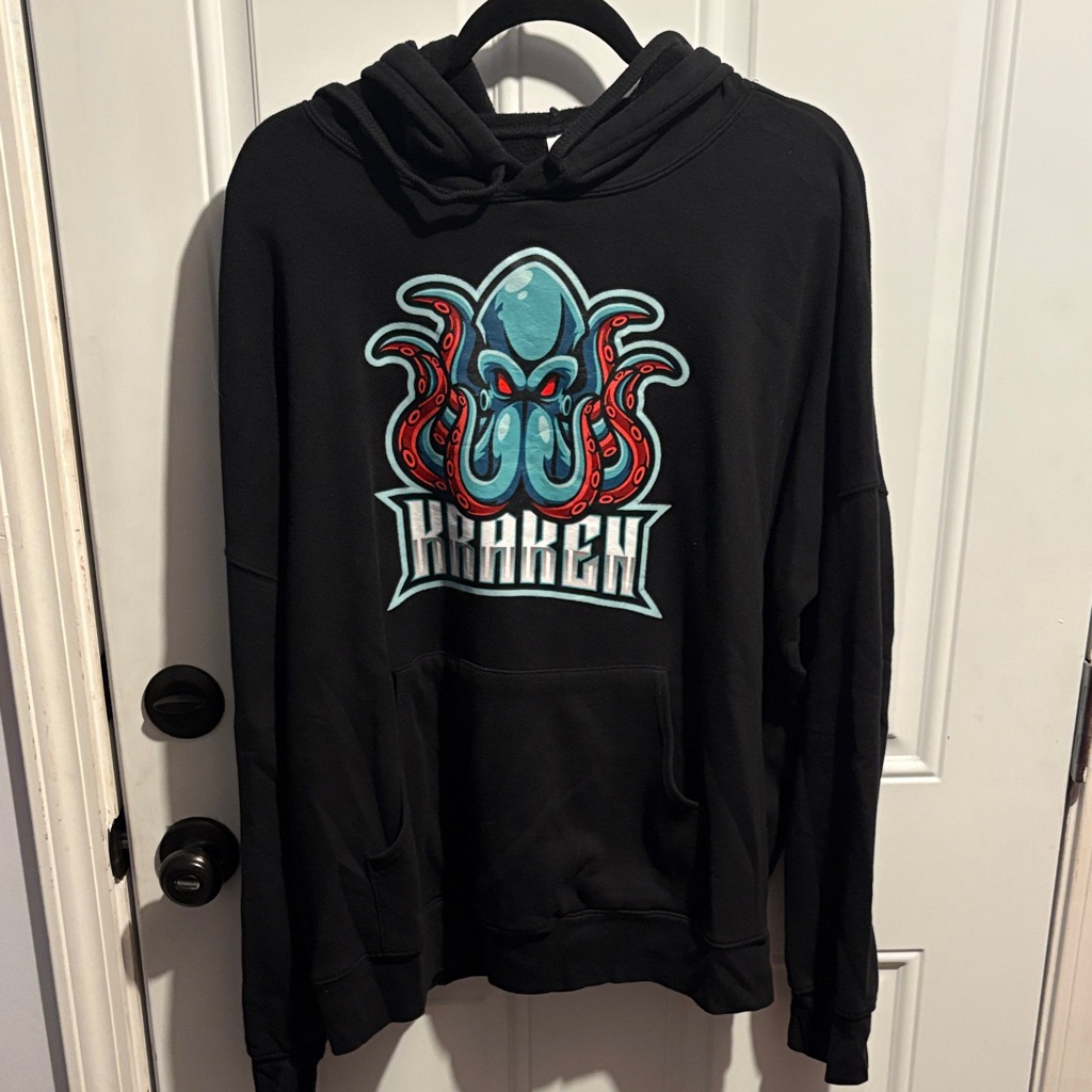 Bella Canvas Black Hoodie With Kraken Graphic Bella Canvas Black Hoodie With Kraken Graphic